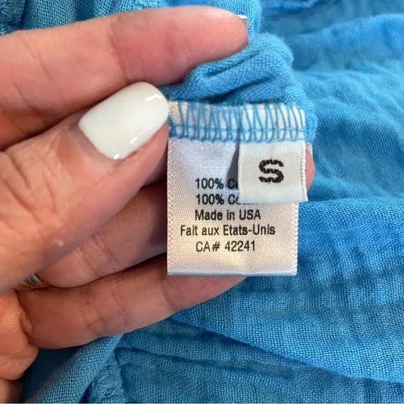 Stark X Tulip Hem Cotton Blue Pull On Stretch Waist Midi Skirt Size Small - Picture 8 of 10